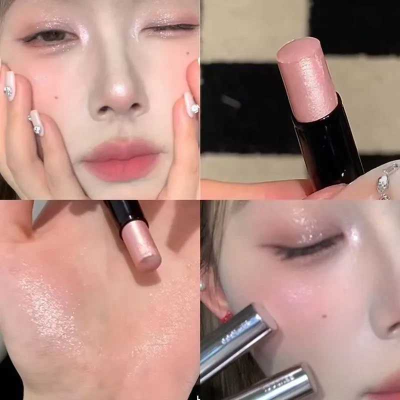 Glitter Highlighter Stick Natural Diamond Glitter White Highlight eye shadow Pencil Outline Shadow Bright Face Body MakeupW250217
