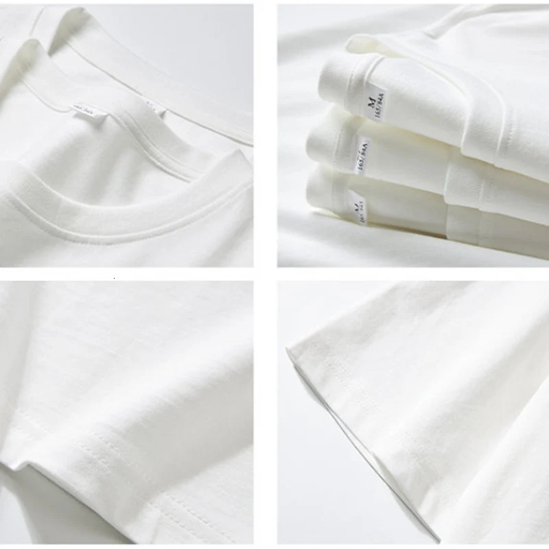 Summer Casual 100% Cotton Regular-Fit Women Crew Neck Basic White T-Shirts 250217