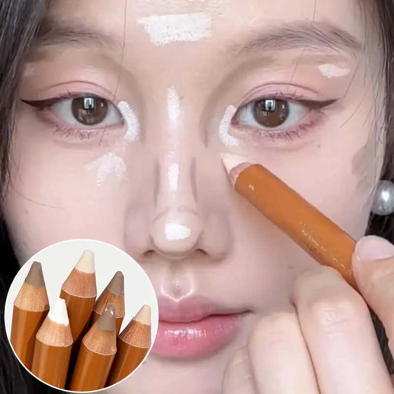 Double sided contour highlight makeup stick long-lasting bright 3D nose shadow carving pen matte concealer corrective cosmeticsW250217
