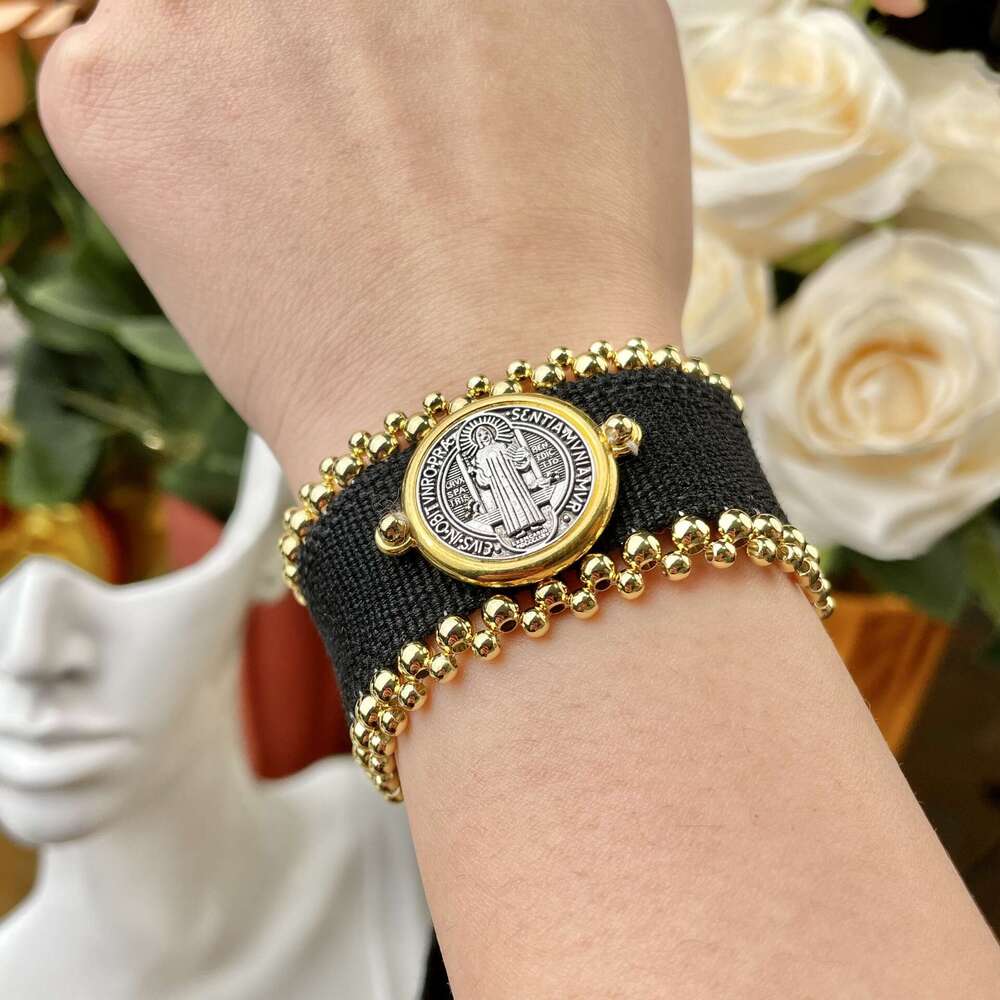 New jewelry Saint Benedict bracelet, copper bead woven personalized bracelet