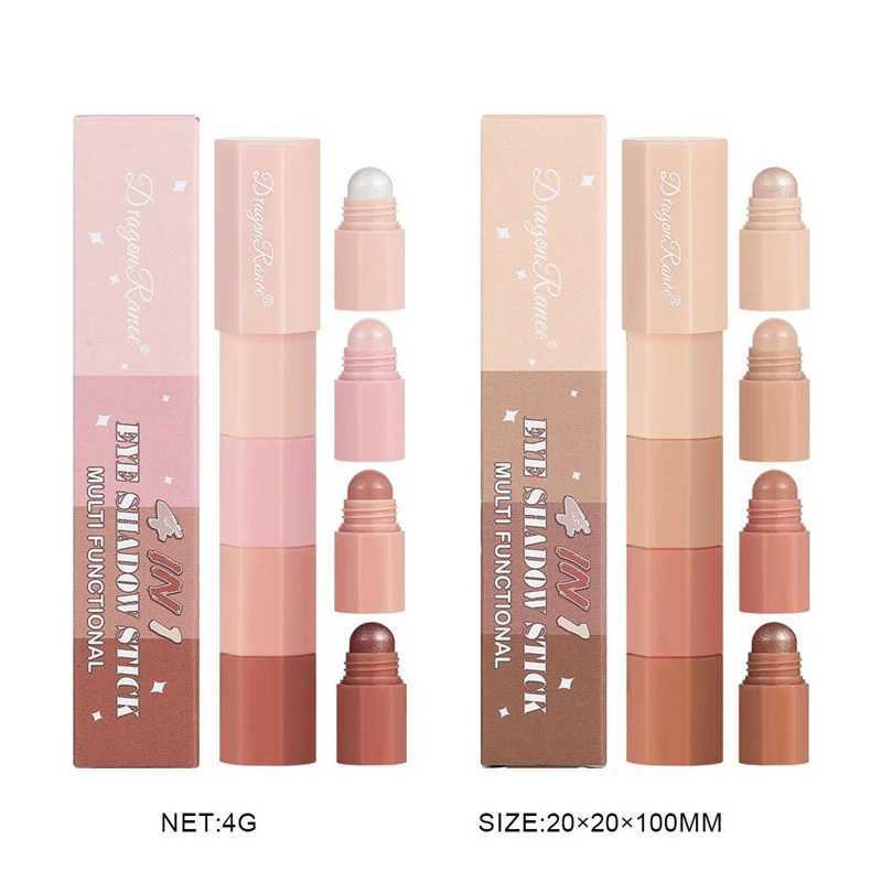 Brown Mini Eye Shadow Stick 4 IN 1 Lescent Metallic High Gloss Highlighter Waterproof Multi-purpose Eyeshadow Crayon PenW250217