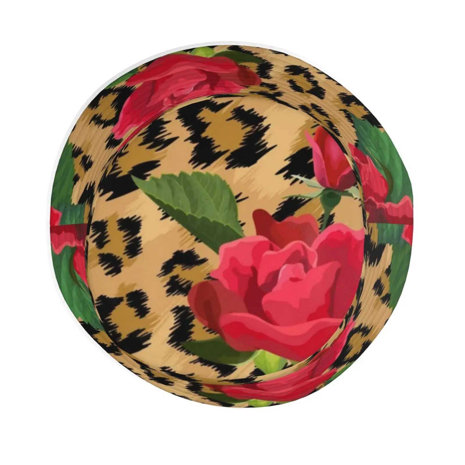 Leopard Print Bucket Hat Trendy Animal Pattern Fisherman Hat Outdoor Travel Beach Sun Hat for Women Men Reversible Packable Cap W250217