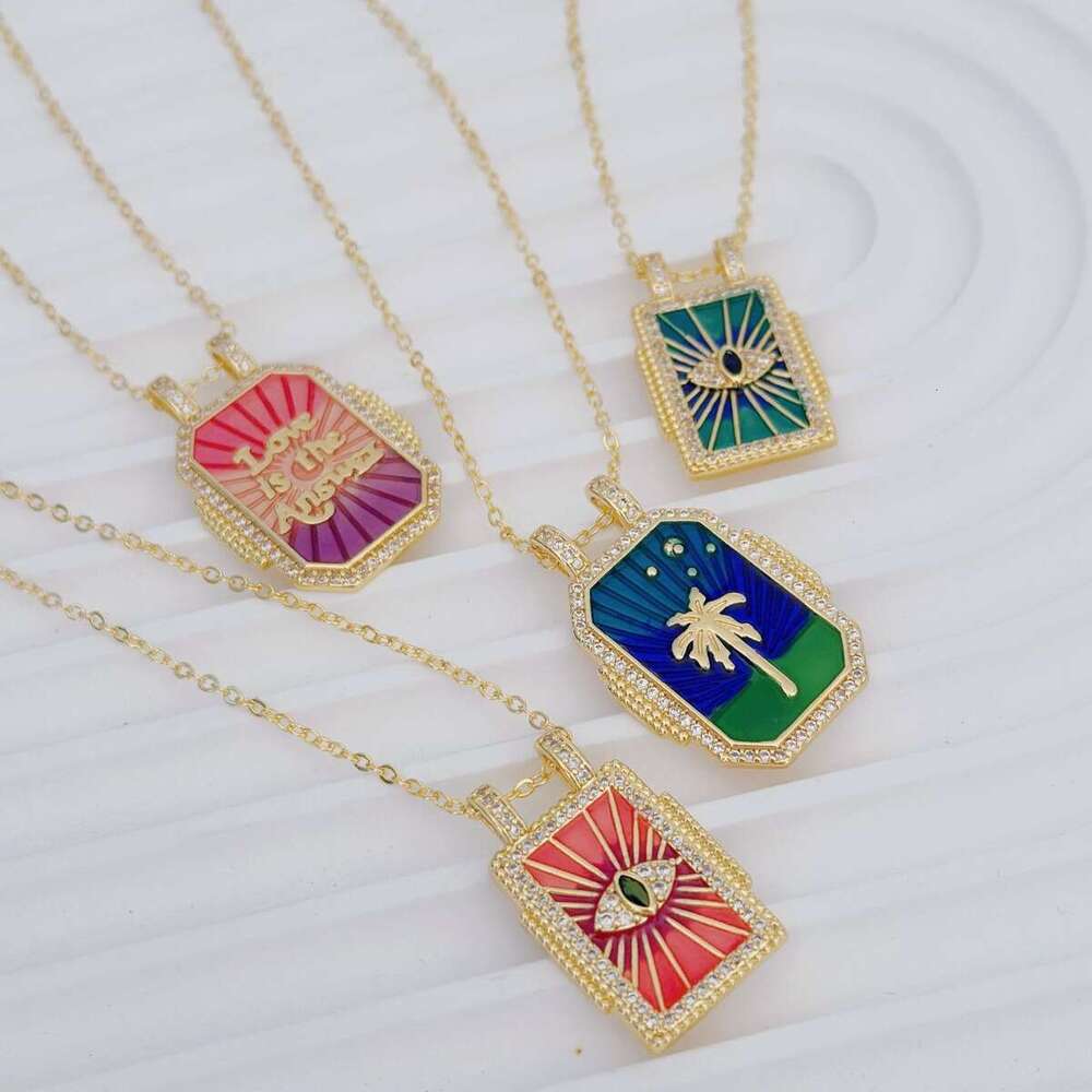 Literary Devil's Eye Dia Set Tarot Pendant Necklace Suitable for Women's Daily Wear