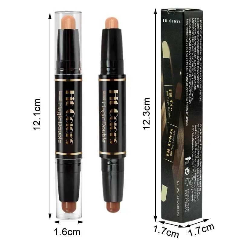 Double-ended Dual-purpose High-light Trimming Stick Three-dimensional Contour Nose Shadow Facial Shape Pencil Face Makeup StickXJ250217
