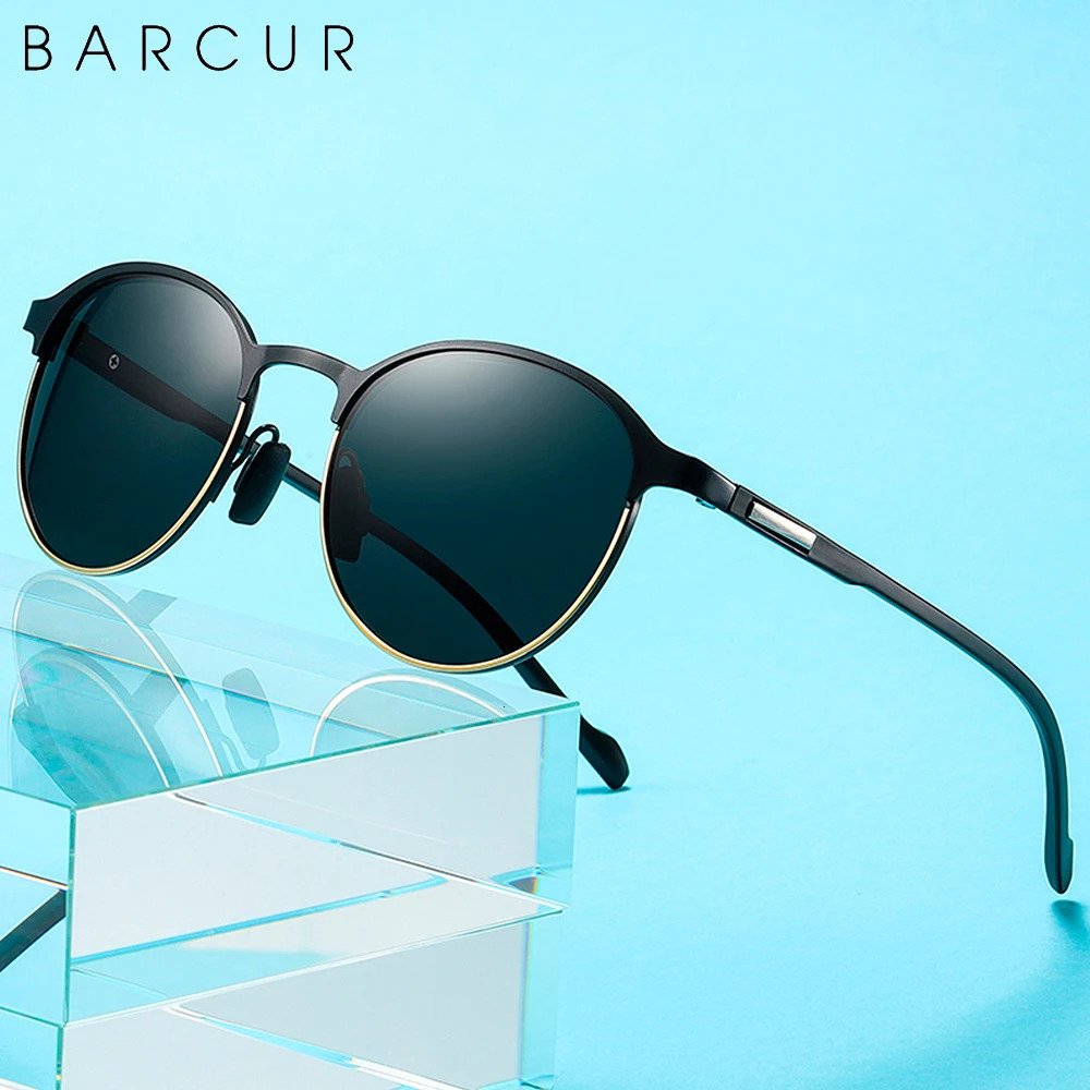 BARCUR Temples Sunglasses Women Polarized Fashion Sun Glasses Driving Round Ladies Sunglass 250214