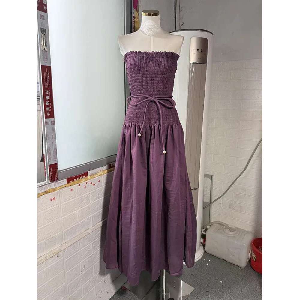 Elegant Women's Minimalist Solid Dresses Slash Collar High Waist Sleeveless Slim Evening Dress Spring 2025 New