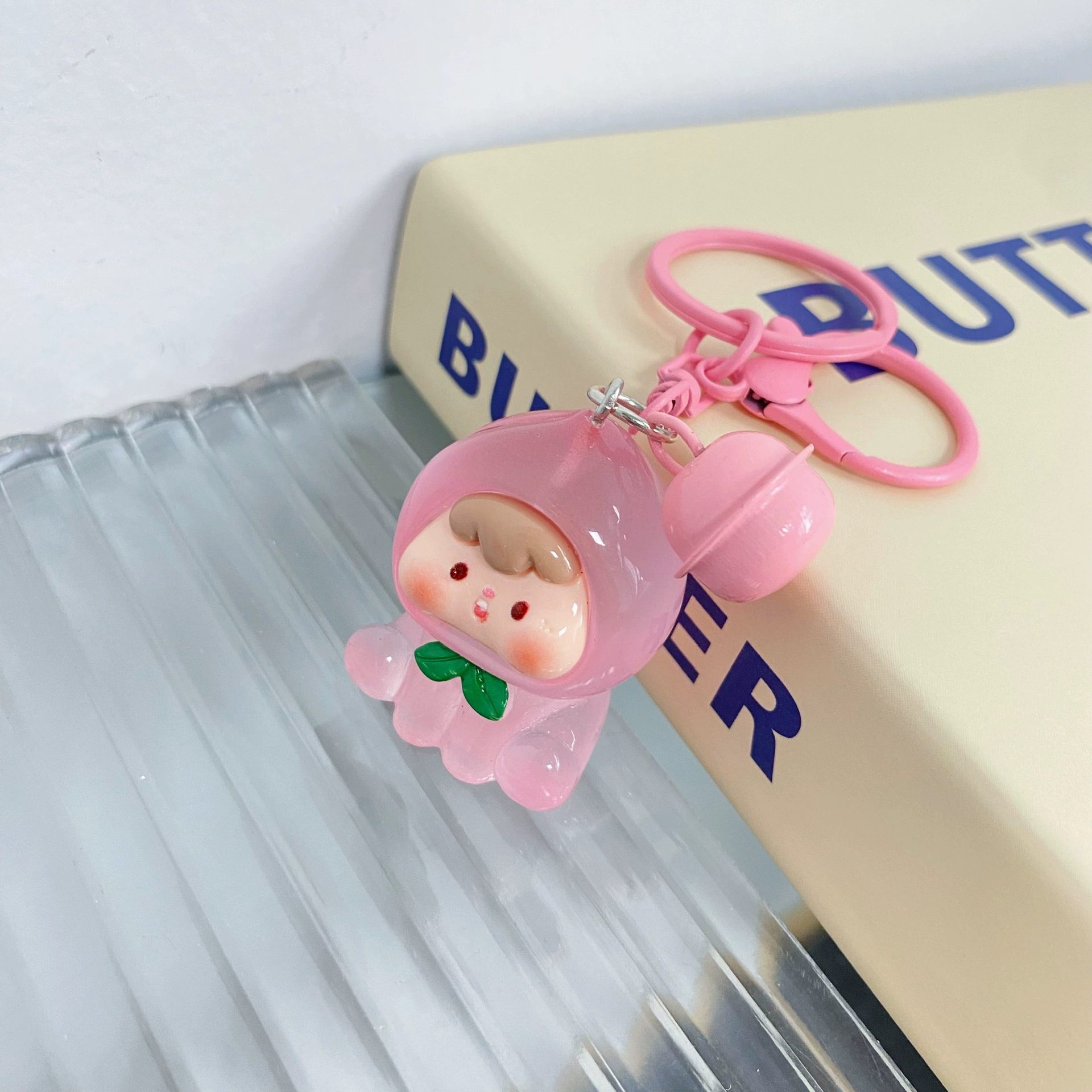 New three-dimensional fruit cub bell keychain girlish heart student accessories best friend gift pendant couple pendant