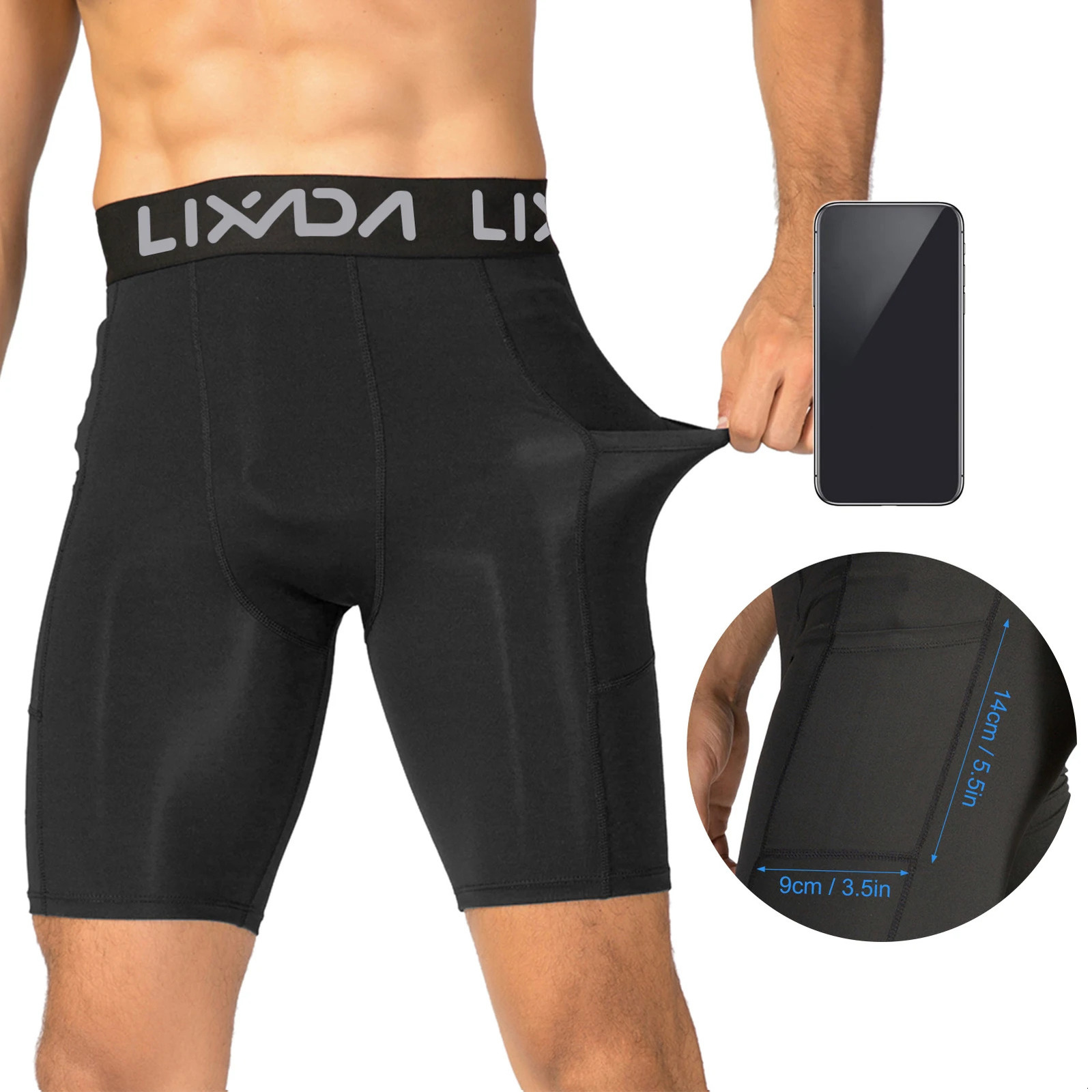 Lixada 3 Pack Men Sports Shorts Active Workout Underwear with Pocket 250214
