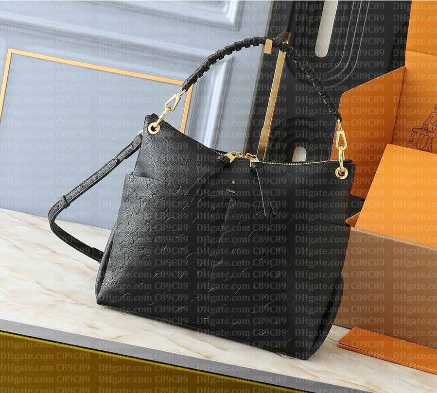 Genuine Leather designer bag MAIDA HOBO Melie Cross Body Bag Womens Luxurys designer Bags Embossed Grained Leather toe bag Functional Zipped Hobos Crossbody Purse
