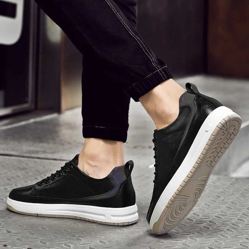 Leather Heightening Shoes for Men Insole 6cm 8cm H Casual Lift Height Shoes Man New Men Sneakers Elevator Shoes Cfortable Z250217