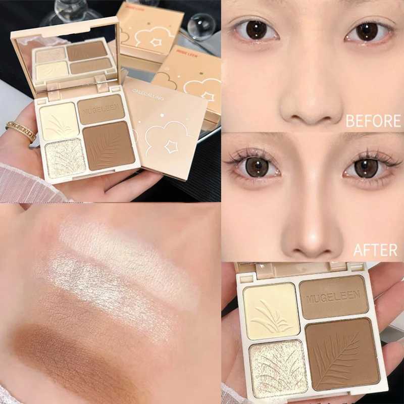 Matte Highlighter Palette Face Shading Grooming Powder Makeup 3D Nose Contouring Glow Brighten Contour Shimmer Powder CosmeticXJ250217
