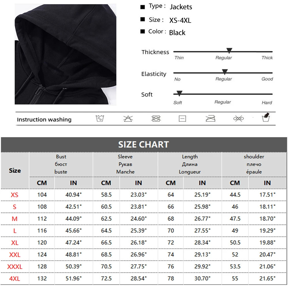 High Street Hoodie Men Retro Zip Up Long Sleeve Loose Jacket Coats Harajuku Casual Gothic Hooded Sweatshirt Y2K Streetwear 250214