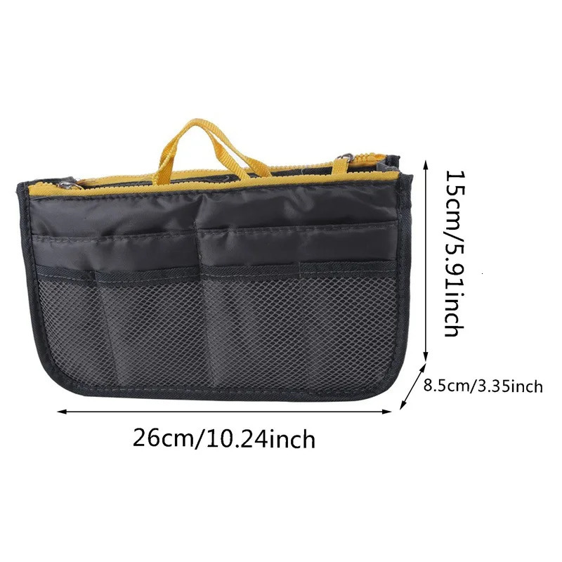 Organizer Insert Bag Women Nylon Travel Insert Organizer Handbag Purse Large liner Lady Makeup Cosmetic Bag Female Tote 250217