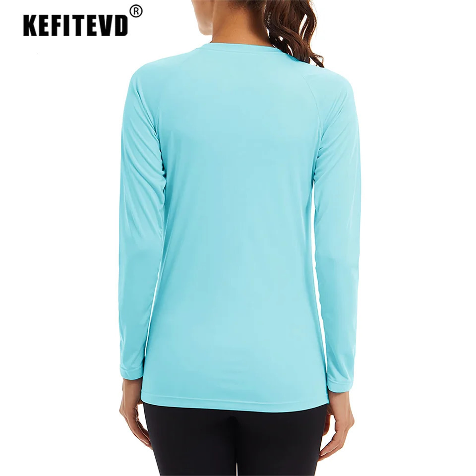 KEFITEVD Women UPF 50 UV Sun Protection Long Sleeve T-shirts Gym Fitness Running T Shirt Quick Dry Athletic Shirts Sportswear 250217