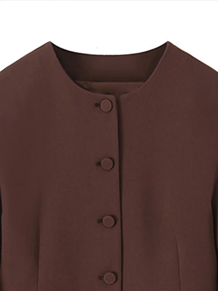 Elegant Mini Skirt Suits Women 2 Pieces Sets Fashion Balloon Buttons Cropped Blazer Coat Zipper Skirts Female Streetwear Outfits 250214