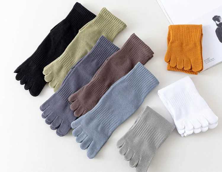 Five Finger Socks Split Toe Mens Mid tube Toe Socks Sweat-absorbing Five Finger Breathable Business Cotton Socks Office Socks W250217