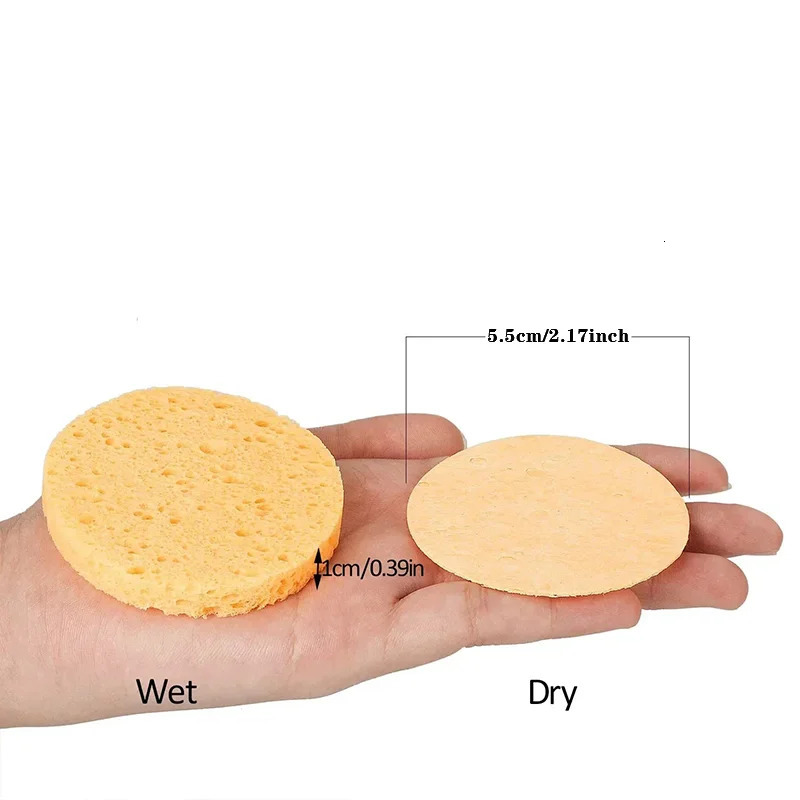 50-1000PCS Compress Face Wash Puff Natural Wood Pulp Sponge Face Wash Puff Foaming Face Puff Cosmetic Puff Face Cleansing Sponge 250214