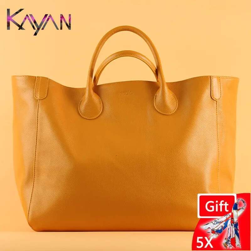 New Super Large Women Tote Cow Leather Star Style Female Shoulder Hot In Shopping Summer Beach Bag