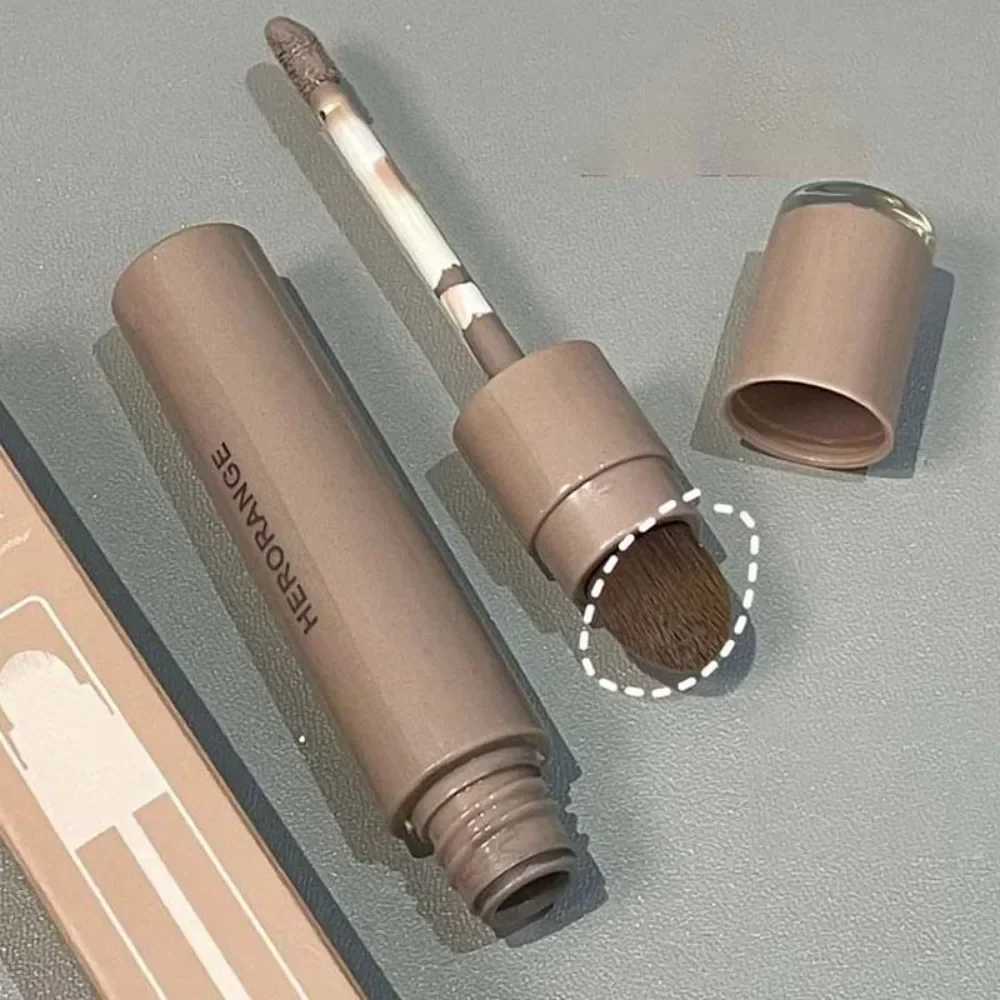 Double head liquid contour stick cold gray with brush waterproof face nose shadow 3D highlight pen concealer makeupW250217