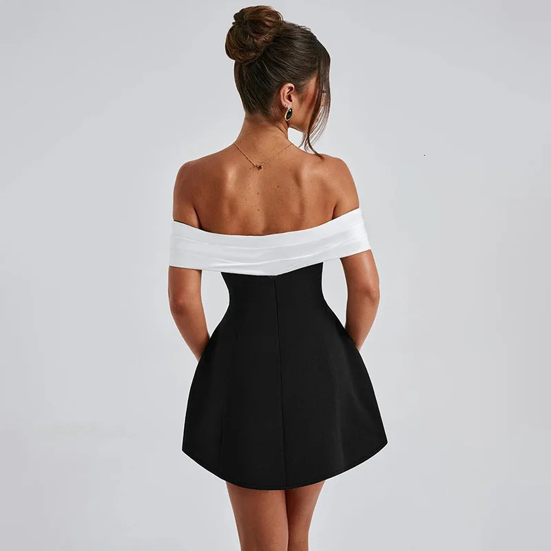 Avrilyaan Off Shoulder Backless Short Sexy Aline Dress Women Elegant Party Slash Neck Bodycon Mini Summer Vestidos 250214