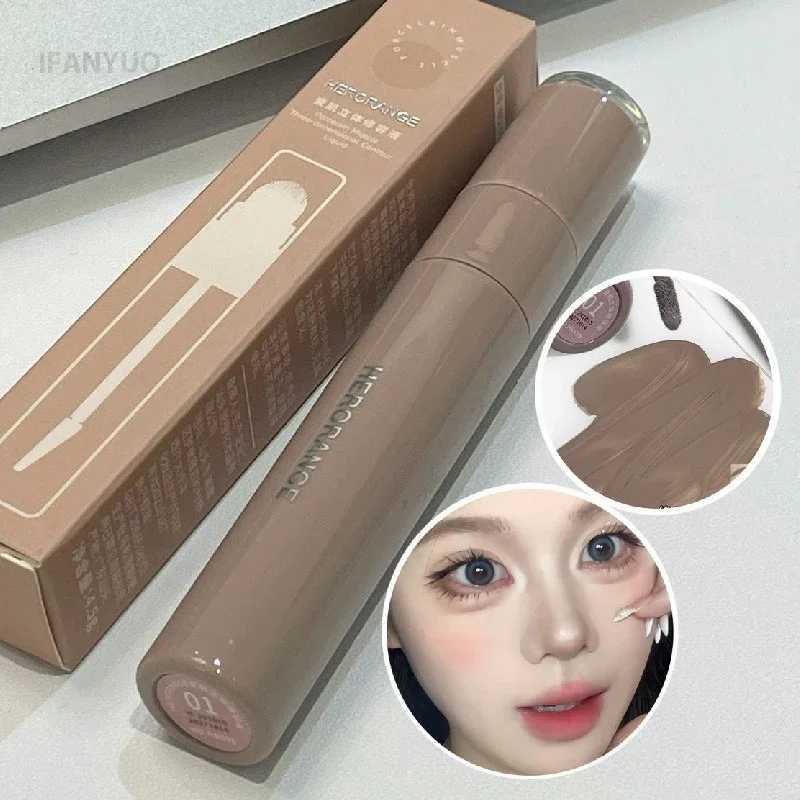 Double-ended Liquid Contouring Highlighter Bronzer with Brush Face Outline Nose Shadow Natural Concealer Contour Brighten StickW250217