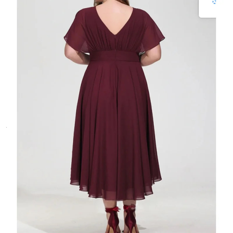 Plus Size Mother of the Bride Dresses ALine Round Neck Waistband Chiffon Dress Party Evening Female Long 2024 250214