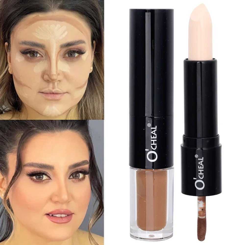 Double-end Face Contour Stick Waterproof Oil-control Concealer Pencil Facial Highlight Corrector Pen Lasting Makeup CosmeticsW250217