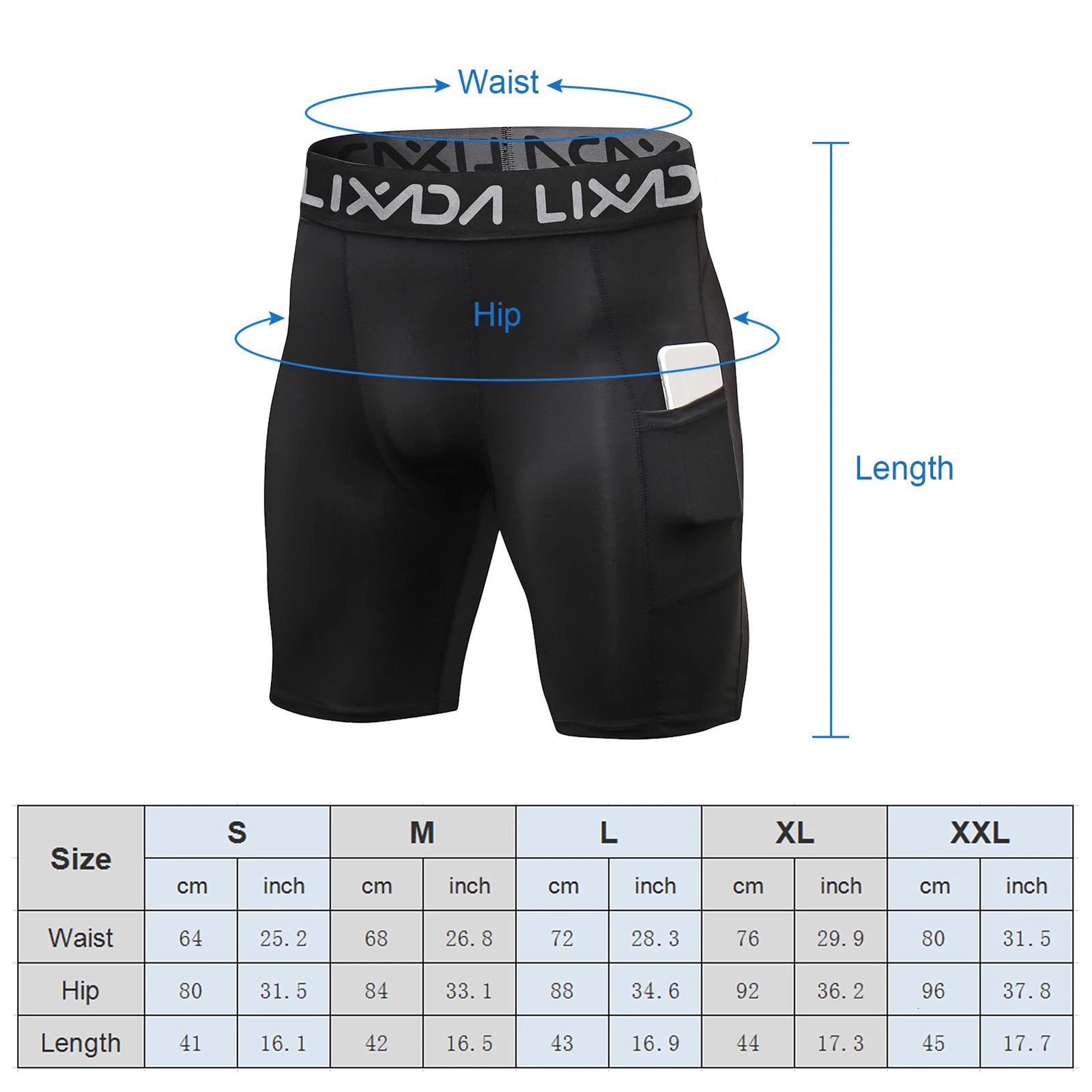 Lixada 3 Pack Men Sports Shorts Active Workout Underwear with Pocket 250214