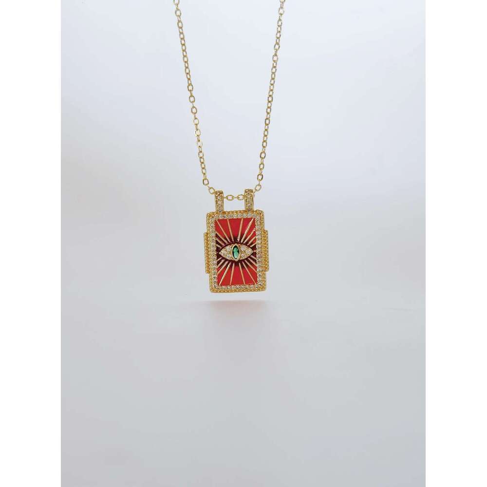 Literary Devil's Eye Dia Set Tarot Pendant Necklace Suitable for Women's Daily Wear