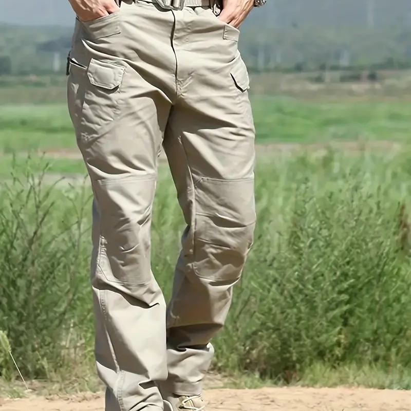 Mens Outdoor Multi Functional Tactical Pants Pocket Hiking Sweatpants Waterrepellent wearresistant w250113