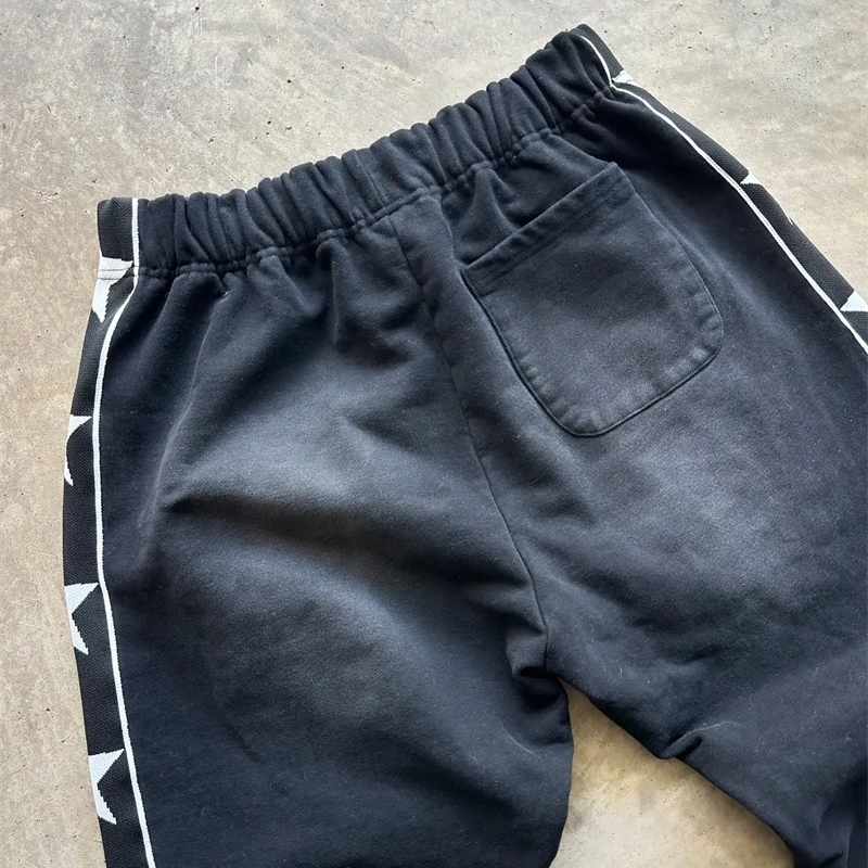 American Trend Striped Side Zipper n Elastic Waist WideLeg Pants Mens Y2K Harajuku HipHop Joker Casual Sweatpants w250113