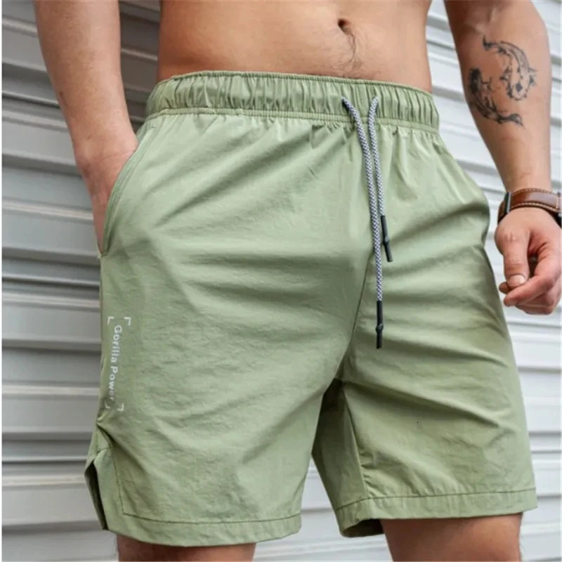 Men Shorts Light Weight Thin Short Pants Running Squat Fitness GYM Wear Quickdrying Drawstring 250217