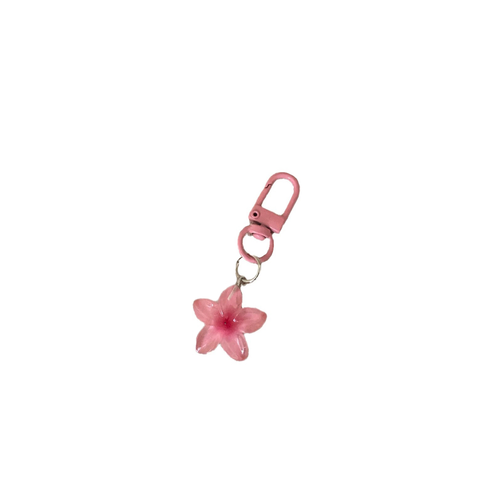Colorful transparent small flower keychain female Instagram style cute key pendant bag hanging accessories headphone bag decoration