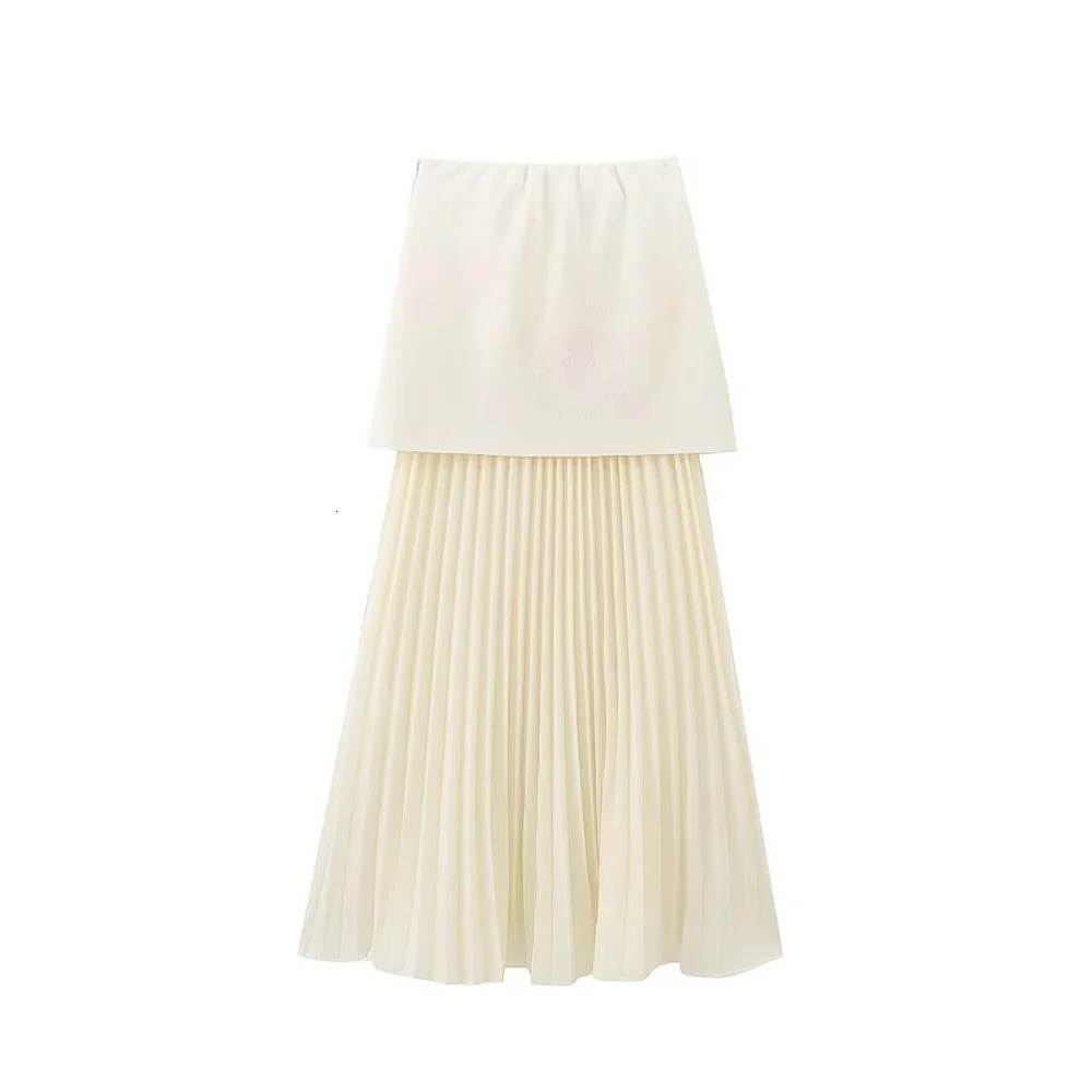 Zach Ailsa AutumnWinter Womens Single breasted Knitted Vest High Waist Splicing Mid length Skirt Fashion Set 250214