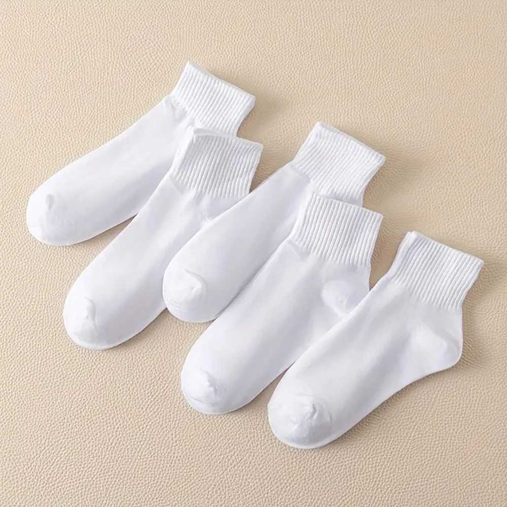 3/4/5/6 pairs of solid color black and white mens socks summer autumn retro student boys short sleeved mens low ankle socks W250217