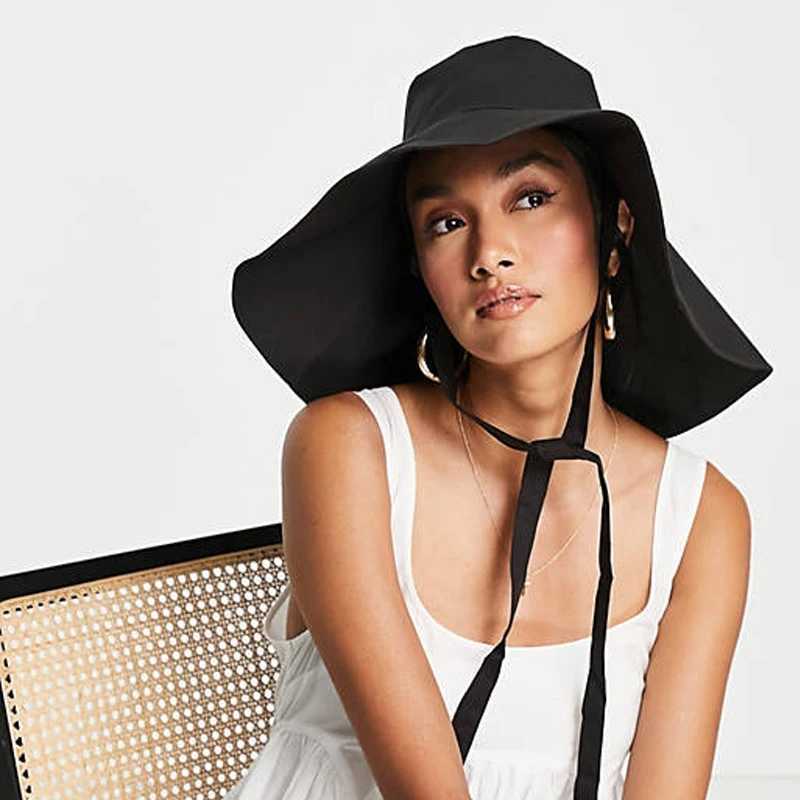 Summer Japanese Tie Bucket Hat for Women Korean Wide Brim Fisherman Caps Foldable Cotton Linen Sunscreen Beach Hat Chic Sun Hat W250217