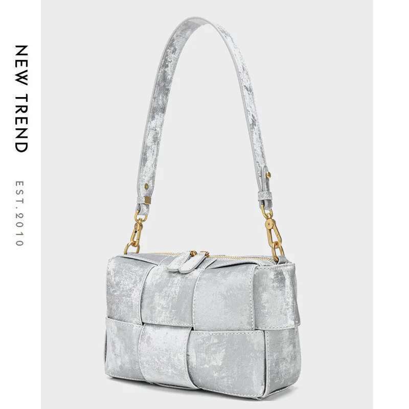 Spring New For Women Fashion Versatile Weaving Design Crossbody Bags High-Quality Genuine Leather Female Handbags