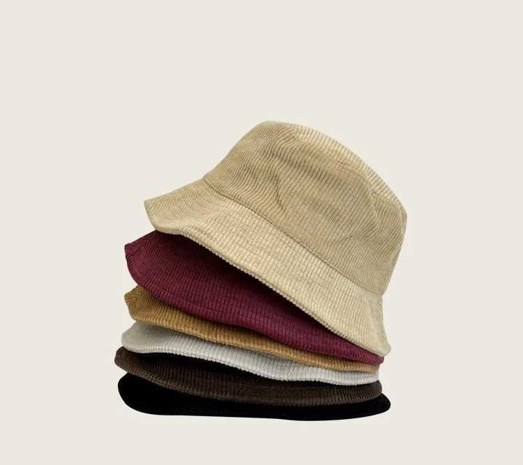 2022 Womens Coral Reef Bucket Hat Mens Casual Winter Warm Solid Bob Panama Hat Wide Brown Sun Fishermans Hat W250217