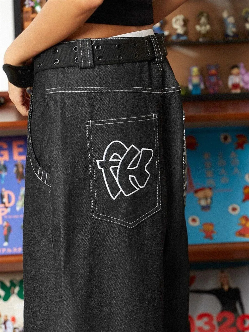 Baggy Wide Leg Shorts Streetwear Vintage Embroidery Woman Jeans Y2k Shorts Oversize Retro Style Shorts Hippie Denim Pants Summer 250210