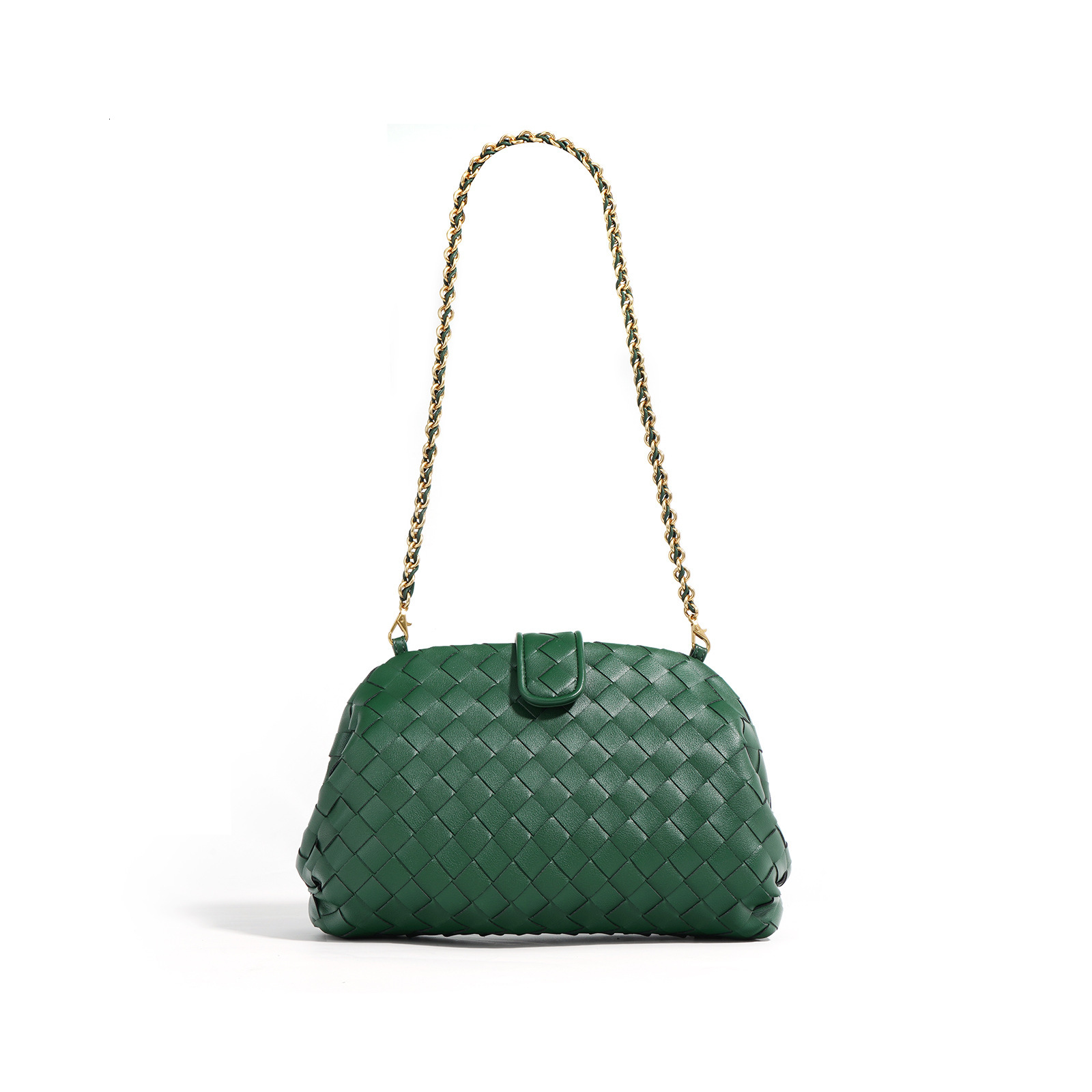 Bag 2025 New Chain Weaving Cloud Shoulder Armrest Handheld Genuine Leather Women's Bag Trendy Fashion