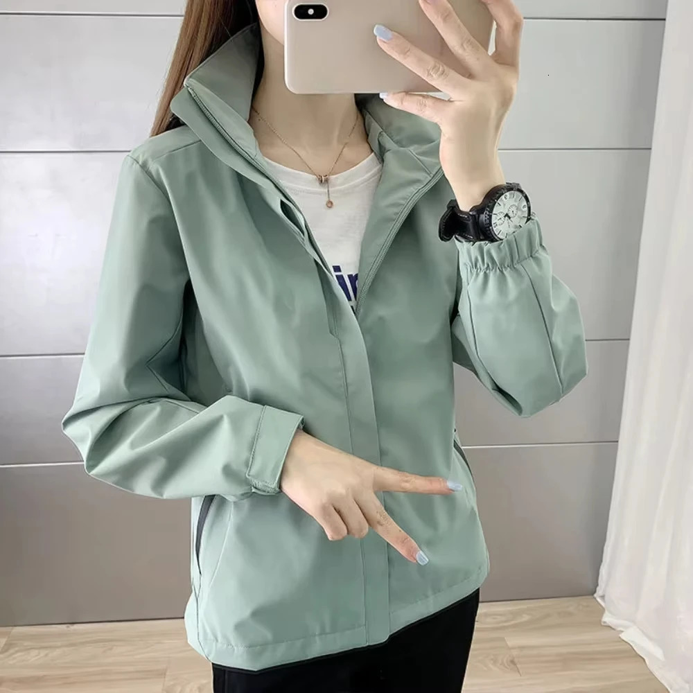 Windproof and Rainproof Thin Charge Coat Men Women Spring Autumn Basic Jacket Waterproof Outerwear Outfits Fashion Clothing 250213