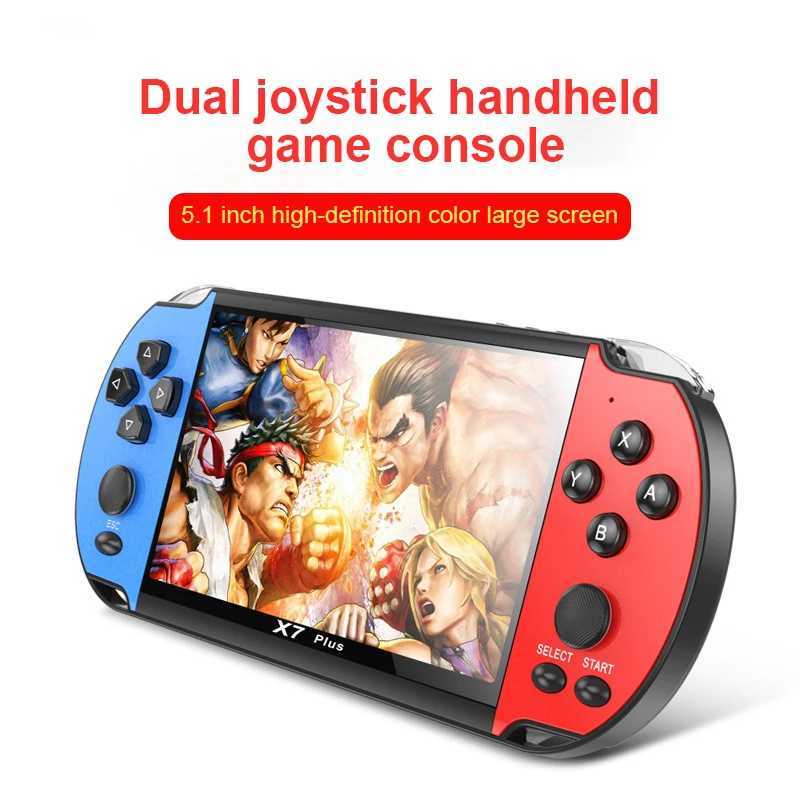 X7 Plus Handheld Game Console 5.1 Inch Sn Handheld Game Player 10000+ HD Games Portable Video Game Console AV/TV Output Gift Z250217