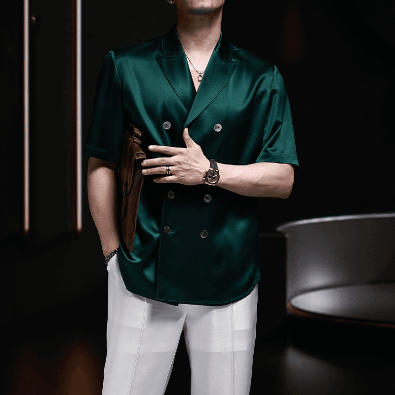 V217Sophisticated Men's Business-Commute Suiting Jacket Minimalist Design