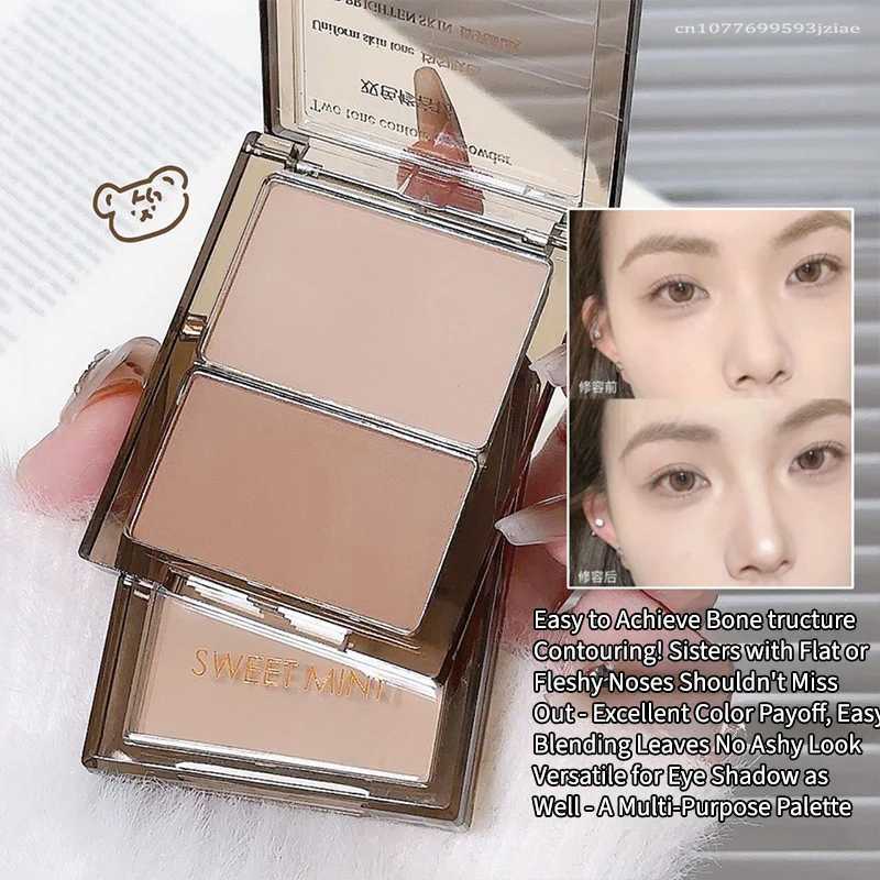 Double-color Highlighter Matte Brightening Nose Shadow Enhances Contours Face Shading Grooming Powder Eyebrow Powder PaletteXJ250217