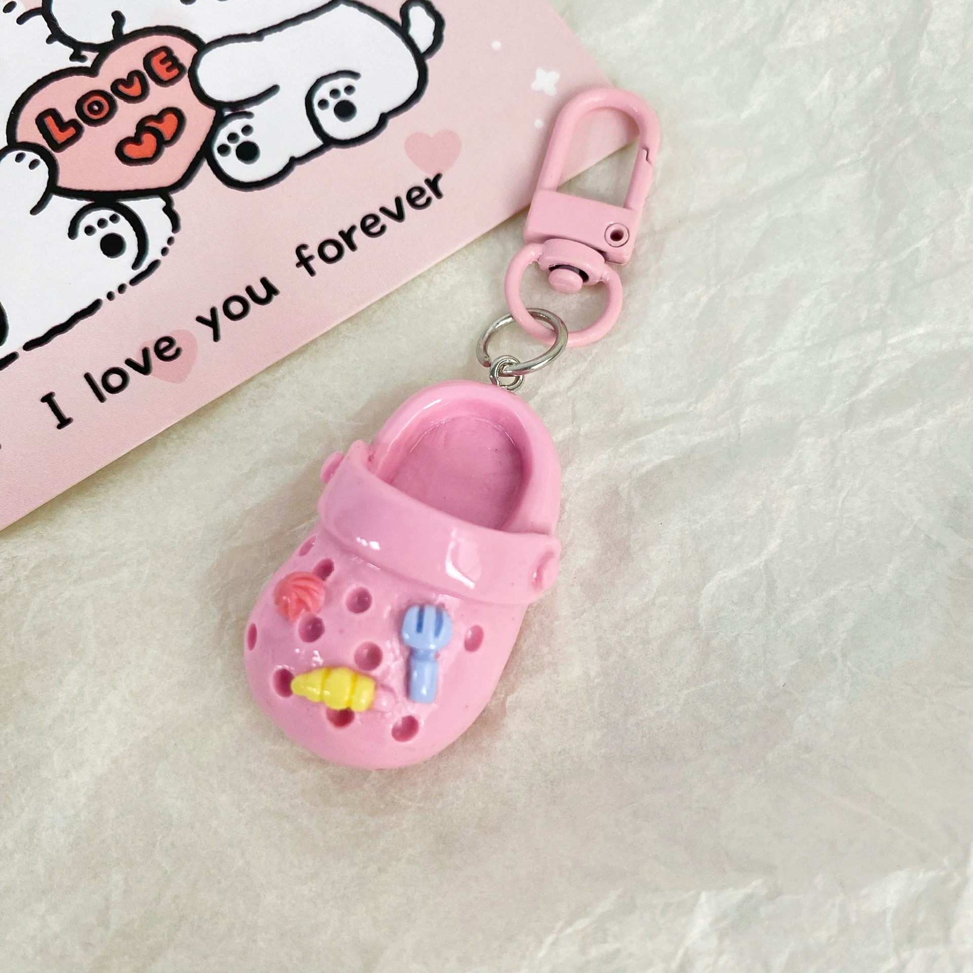 Sweet and colorful hole shoes keychain ins girlish heart Japanese pendant cute best friend gift accessory hanging ornament