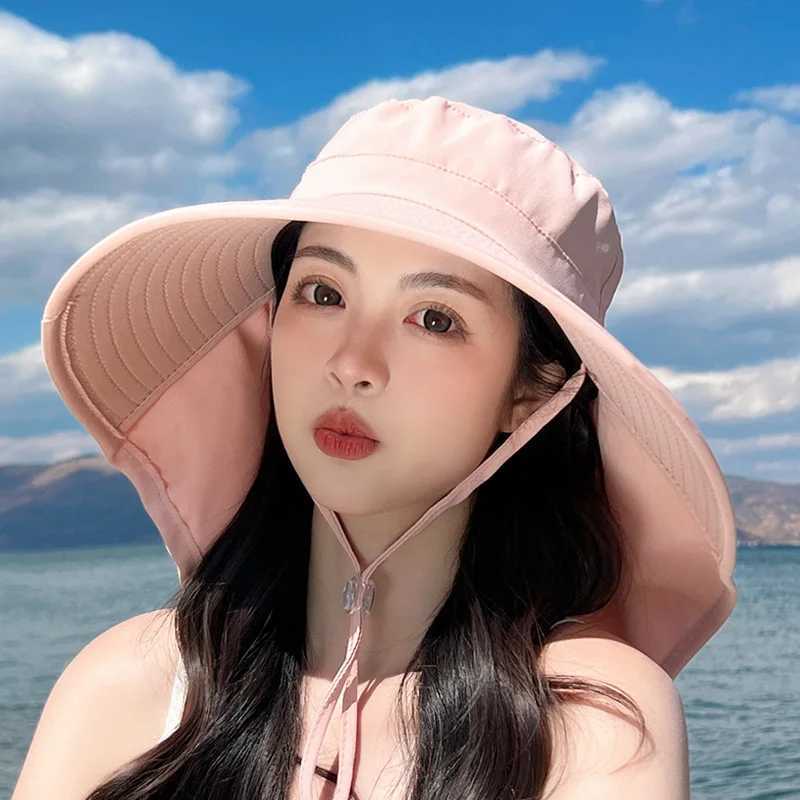 Outdoor Sun Bucket Hat for Women Girls with 50+ UPF Protection Safari Cap Wide Brim Fishing Hat with Neck Flap Model 8112 W250217