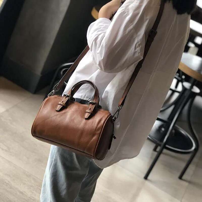 Soft 100% Cow Leather Handbag Women's Long Strap Shoulder Messenger Satchel Bags Black Genuine Skin Casual Tote Sac A Main