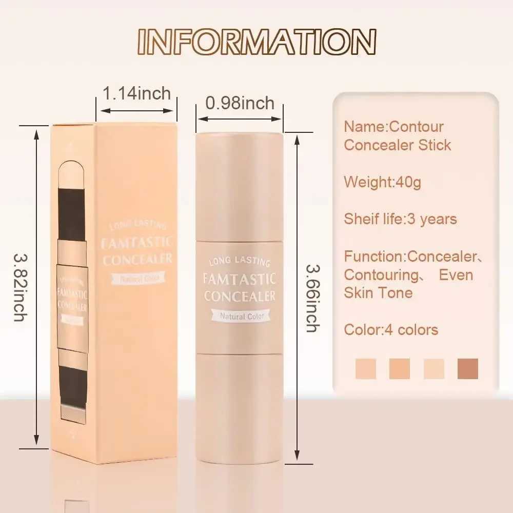 Concealer contour neutral makeup smooth moisturizing concealer high light stick double head with brushW250217