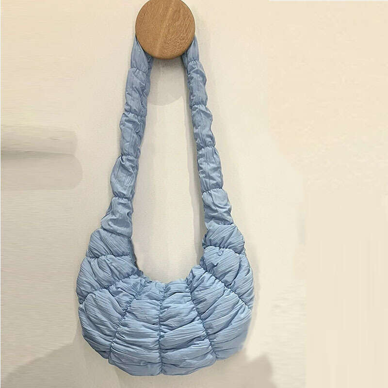 Korean Cloud Folded Single Shoulder Crossbody Bag Large Capacity Sponge Women's Lightweight And Versatile Leisure Dumpg Bun