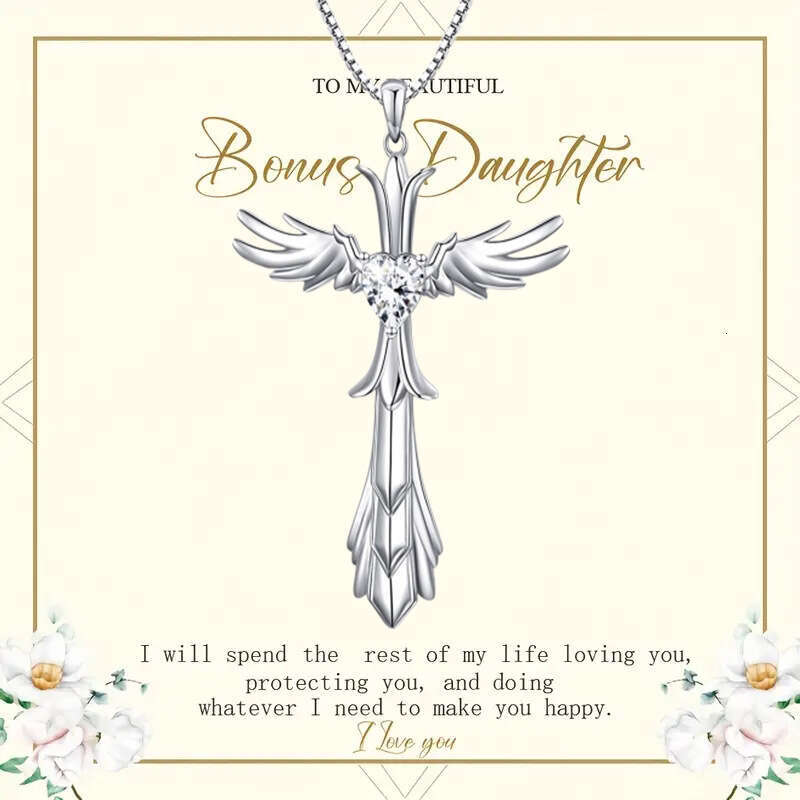 Explosive trend: Holy Shield Angel Cross Pendant Necklace, Fashion Women's Accessories